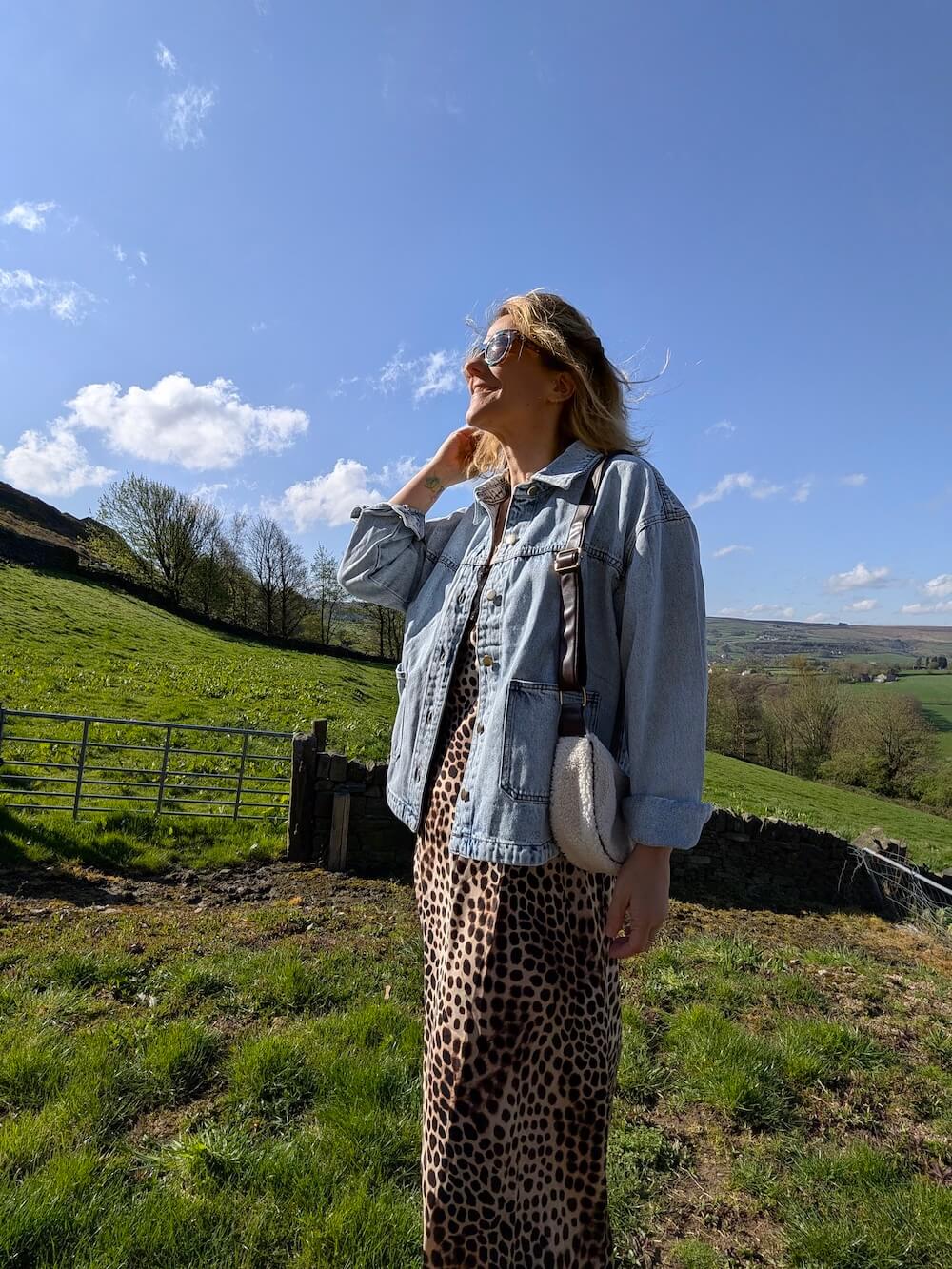 Me in a leopard print dress