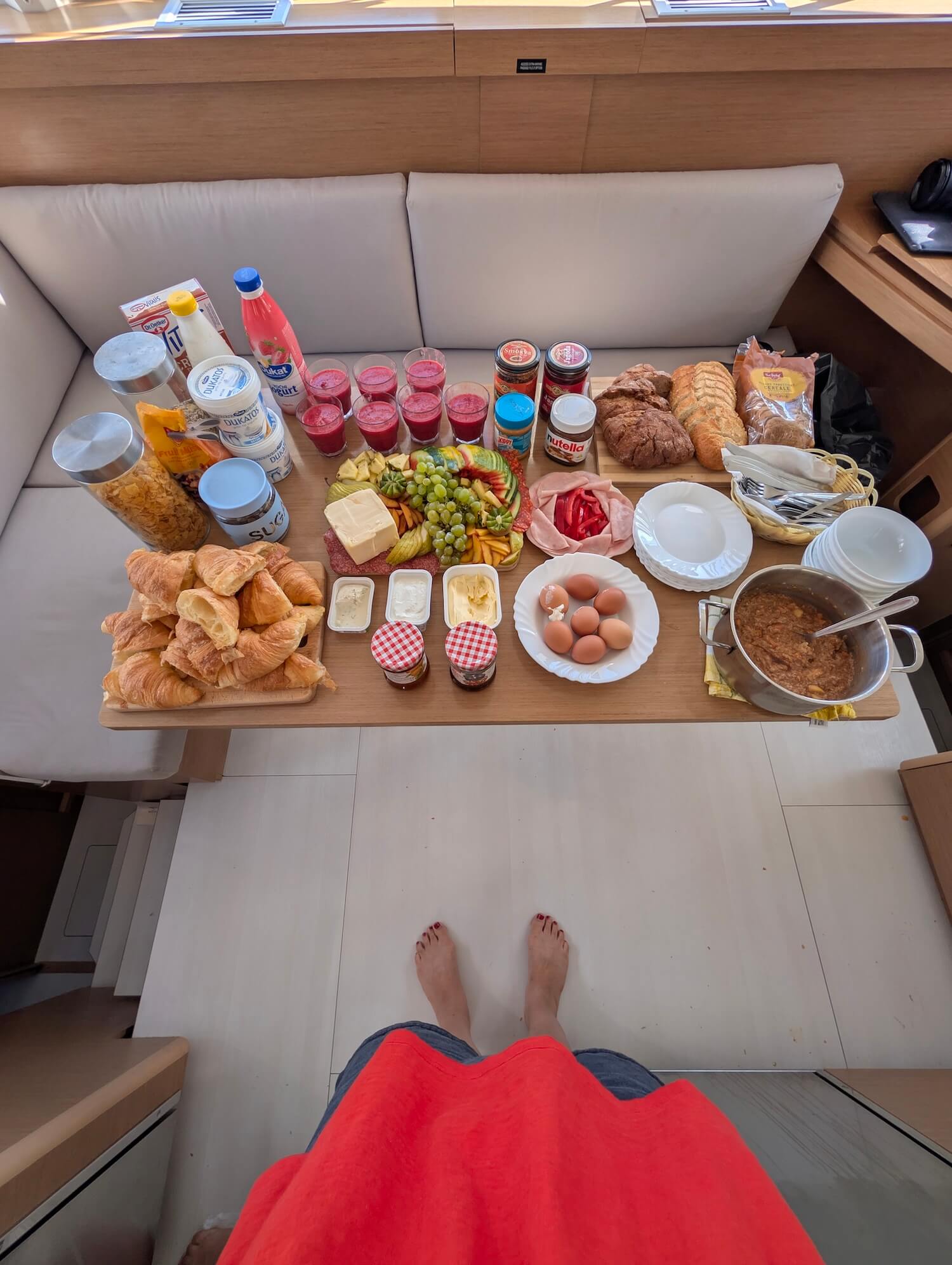 Breakfast on day three at the marina