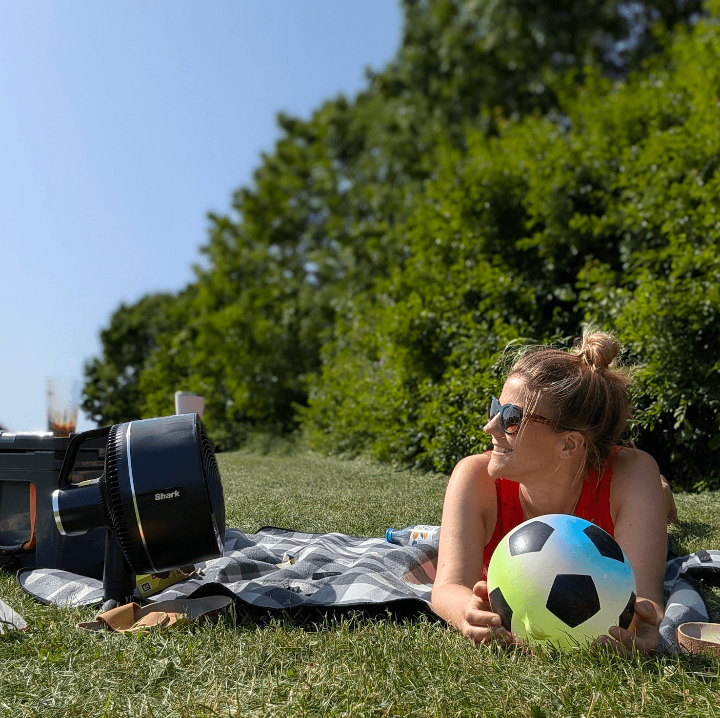 Me in the park with a fan and a ball