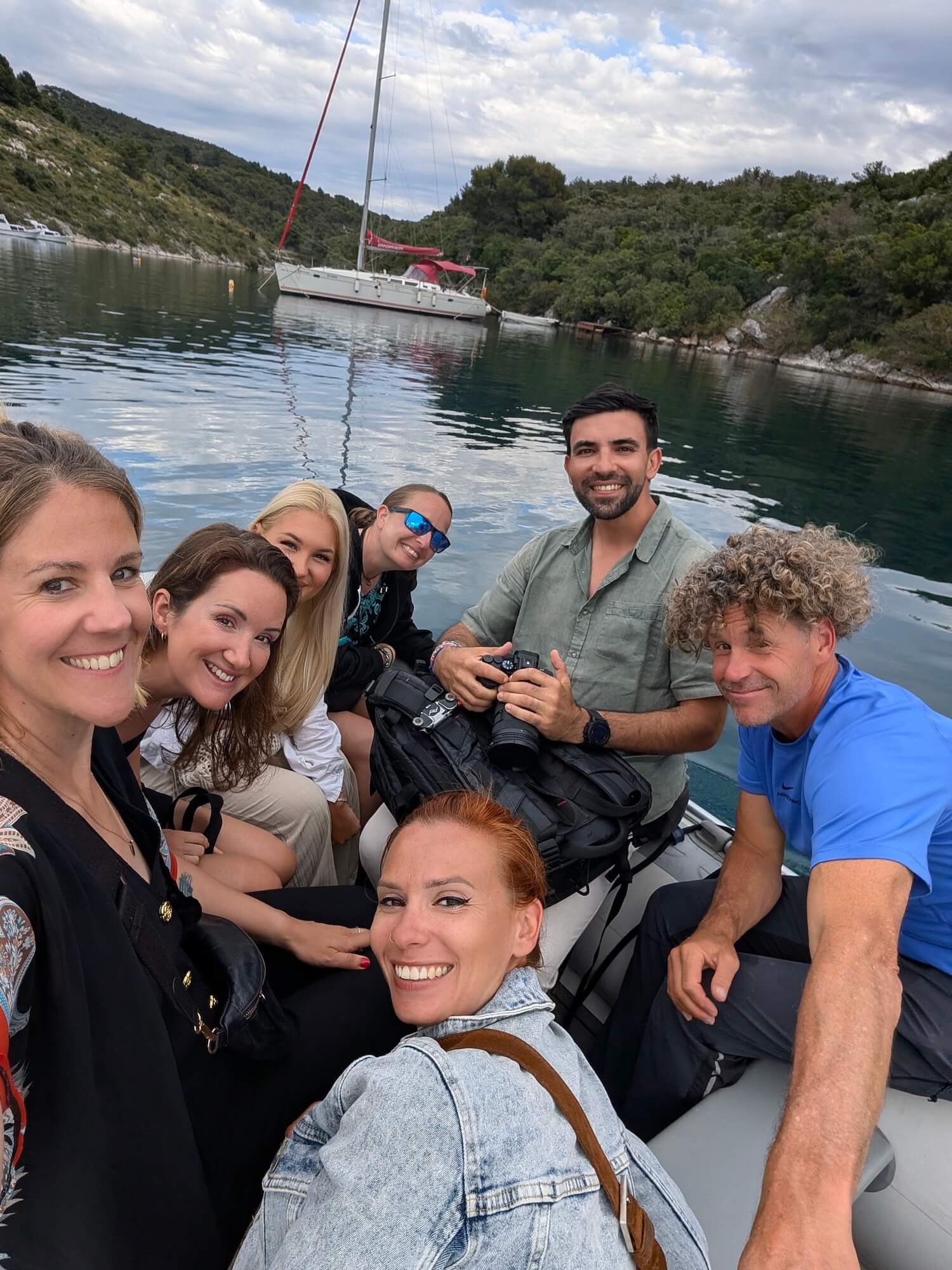 Our More Sailing group on the dinghy