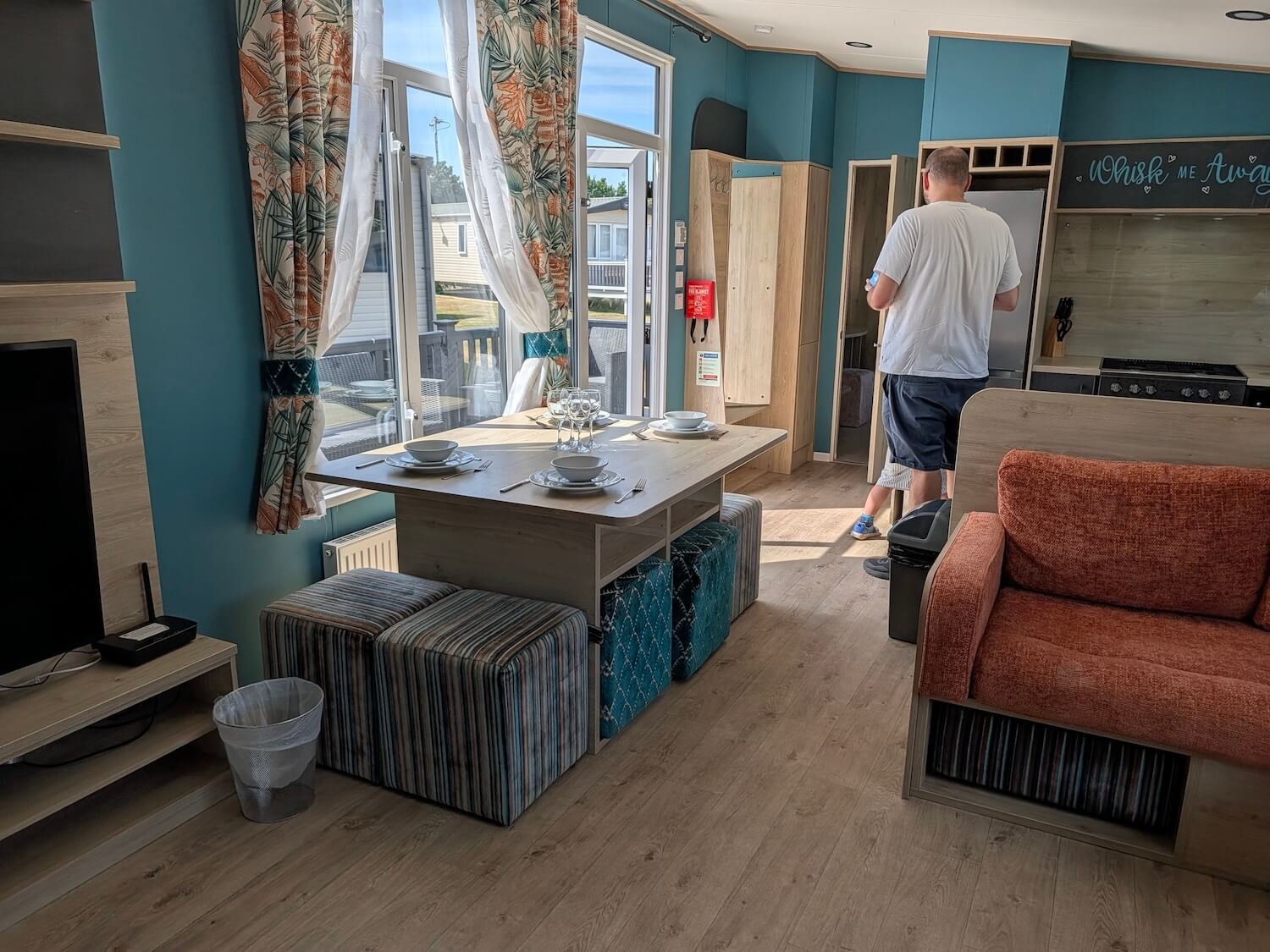 Ben wandering round the lodge at Whitecliff Bay